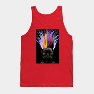 Rainbow Hair Pug Tank Top